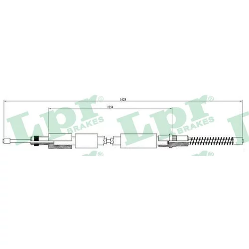 Ťažné lanko parkovacej brzdy LPR C0619B