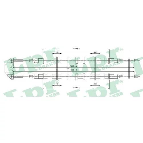 Ťažné lanko parkovacej brzdy LPR C0550B
