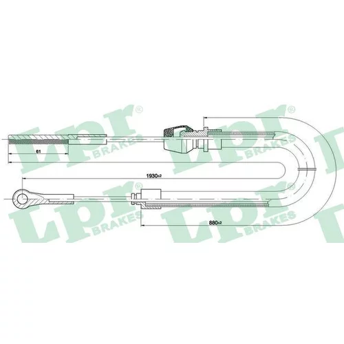 Ťažné lanko parkovacej brzdy LPR C1531B
