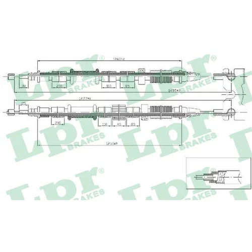 Ťažné lanko parkovacej brzdy LPR C1674B