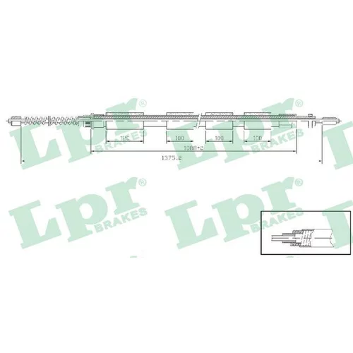Ťažné lanko parkovacej brzdy LPR C0610B