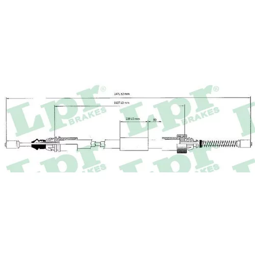 Ťažné lanko parkovacej brzdy LPR C1044B