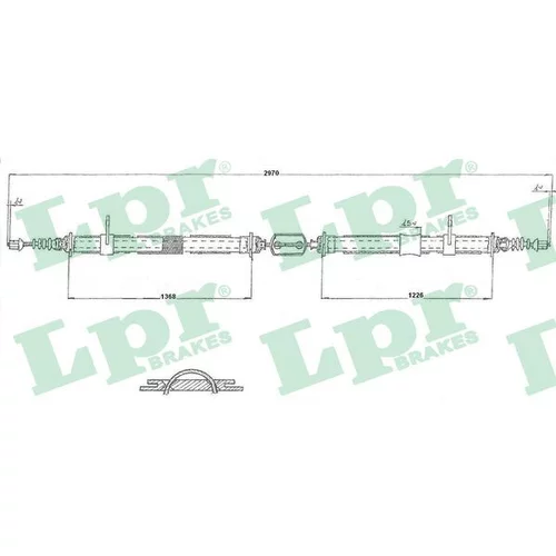 Ťažné lanko parkovacej brzdy LPR C0141B