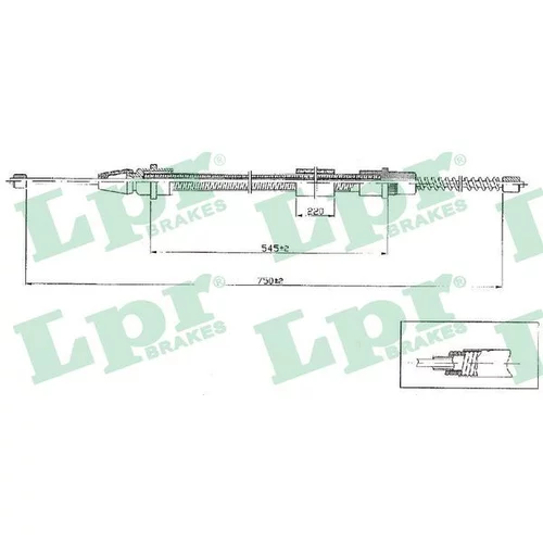 Ťažné lanko parkovacej brzdy LPR C0634B