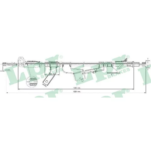 Ťažné lanko parkovacej brzdy LPR C1667B