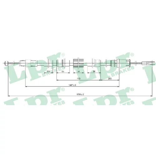 Ťažné lanko parkovacej brzdy LPR C1654B