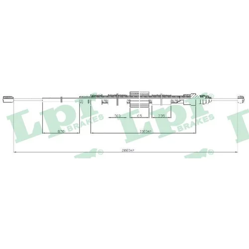 Ťažné lanko parkovacej brzdy LPR C0716B