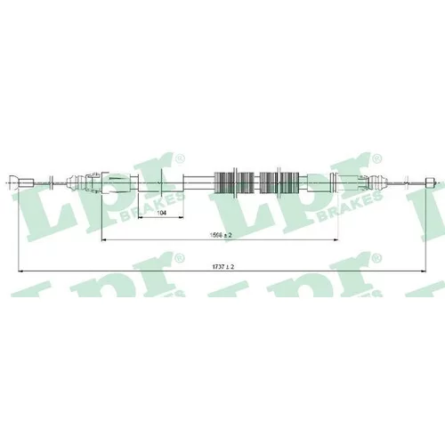 Ťažné lanko parkovacej brzdy LPR C1028B