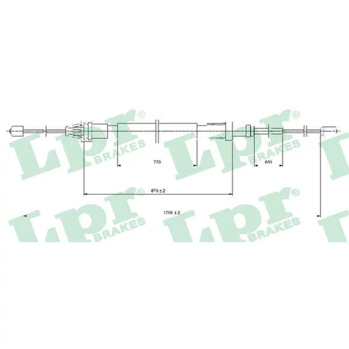 Ťažné lanko parkovacej brzdy LPR C1686B