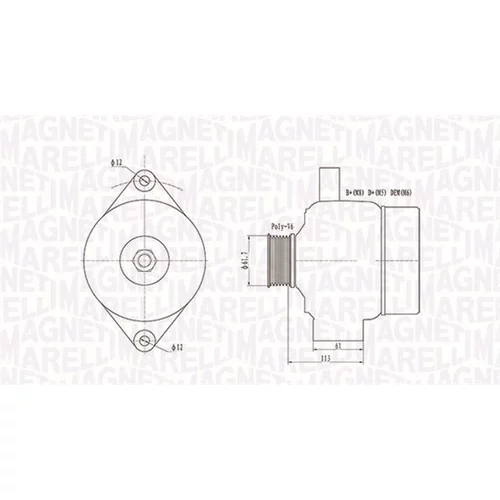 Alternátor MAGNETI MARELLI 063731890010