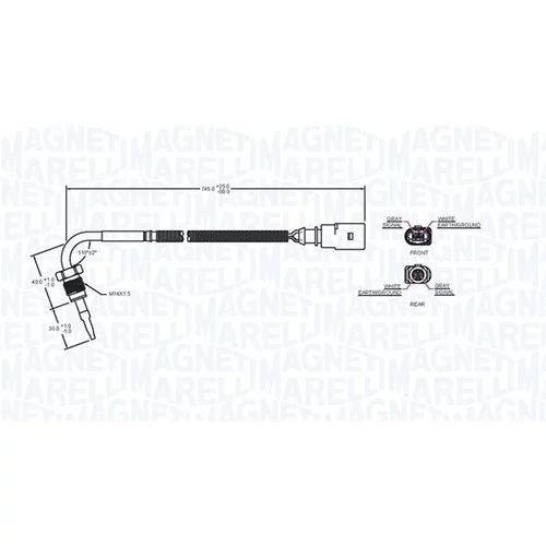 Snímač teploty výfukových plynov 172000251010 (MAGNETI MARELLI) - obr. 1