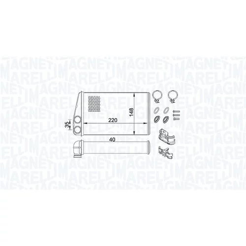 Výmenník tepla vnútorného kúrenia MAGNETI MARELLI 350218438000