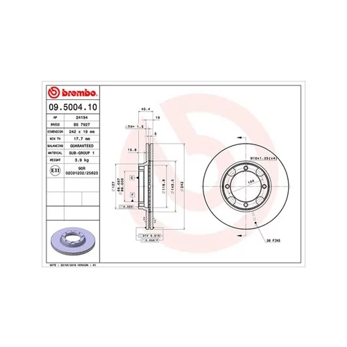 Brzdový kotúč MAGNETI MARELLI 360406000200