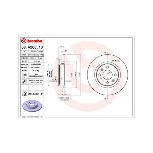 Brzdový kotúč MAGNETI MARELLI 360406061300