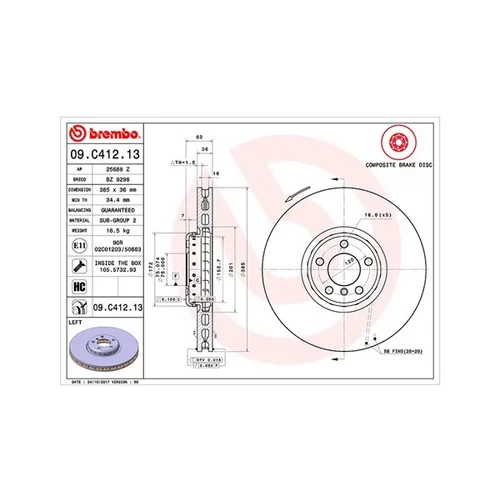 Brzdový kotúč MAGNETI MARELLI 360406131604