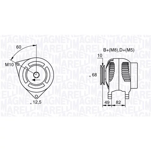 Alternátor MAGNETI MARELLI 063533155000