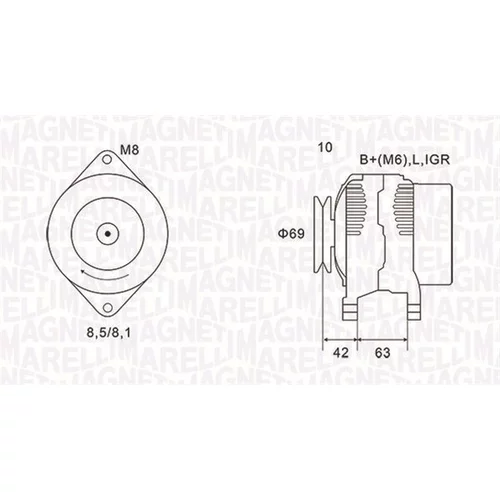 Alternátor MAGNETI MARELLI 063731600010