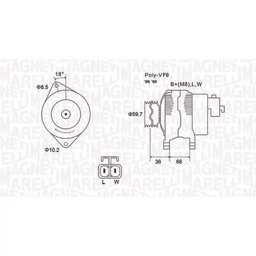 Alternátor MAGNETI MARELLI 063731901010