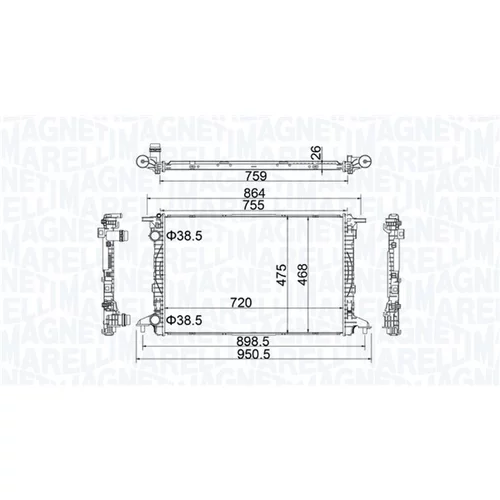 Chladič motora MAGNETI MARELLI 350213208900