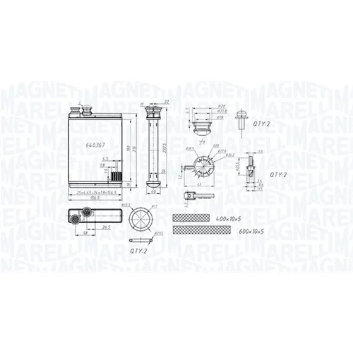 Výmenník tepla vnútorného kúrenia MAGNETI MARELLI 350218486000