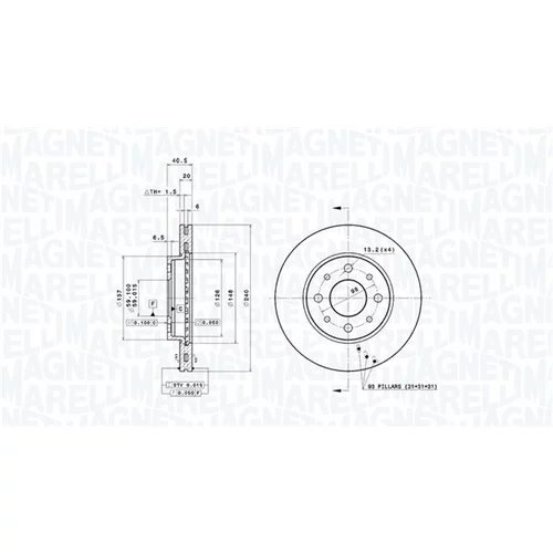 Brzdový kotúč MAGNETI MARELLI 360406023700