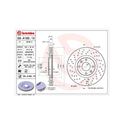 Brzdový kotúč MAGNETI MARELLI 360406070002