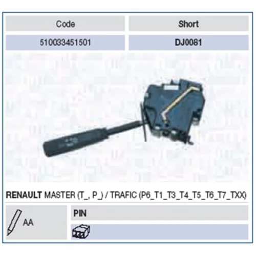 Spínač riadenia MAGNETI MARELLI 510033451501