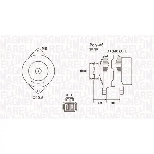 Alternátor MAGNETI MARELLI 063731607010