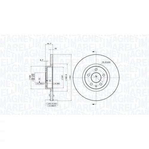 Brzdový kotúč MAGNETI MARELLI 360406010501