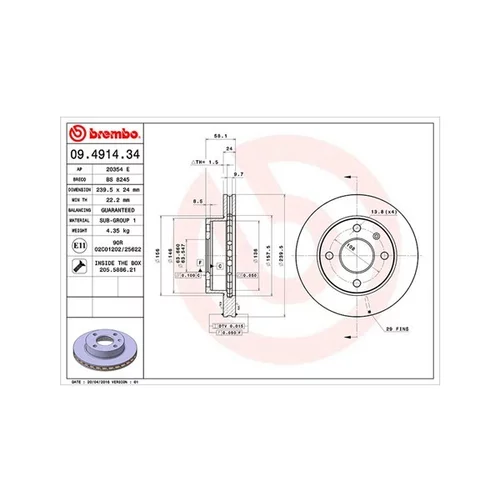 Brzdový kotúč MAGNETI MARELLI 360406024800