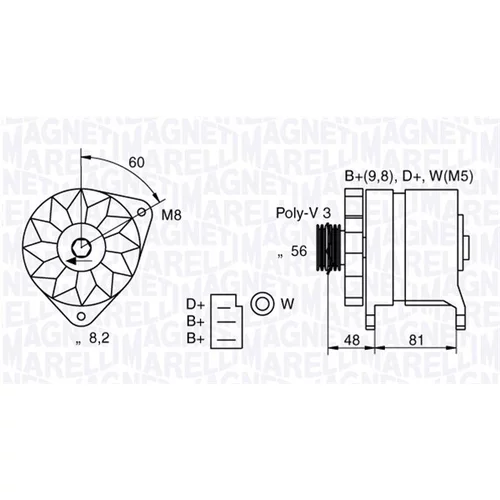 Alternátor MAGNETI MARELLI 054022598010