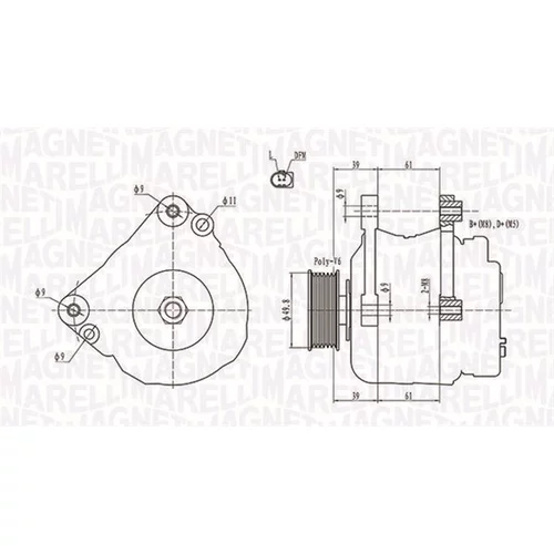 Alternátor MAGNETI MARELLI 063731729010