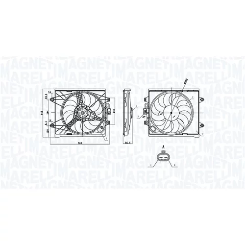 Ventilátor chladenia motora MAGNETI MARELLI 069422893010