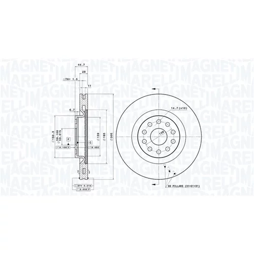 Brzdový kotúč MAGNETI MARELLI 360406029501