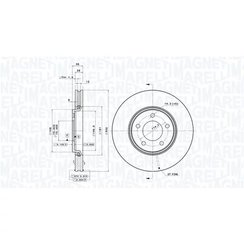 Brzdový kotúč MAGNETI MARELLI 360406087401