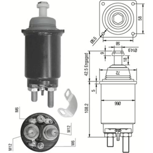 Elektromagnetický spínač pre štartér MAGNETI MARELLI 940113050313