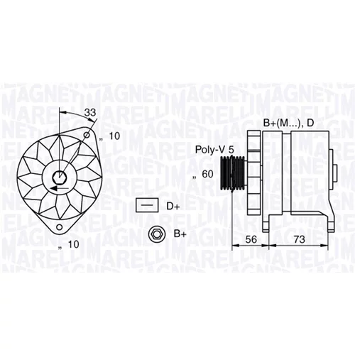 Alternátor MAGNETI MARELLI 063321155010