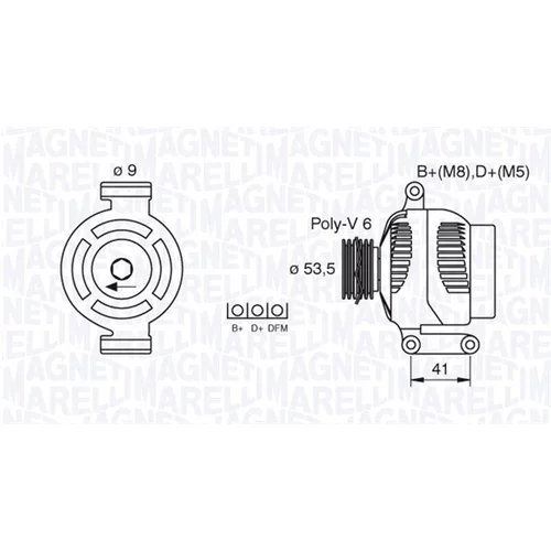 Alternátor MAGNETI MARELLI 063377495010