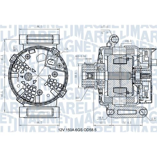 Alternátor MAGNETI MARELLI 063731546110