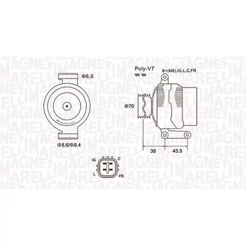 Alternátor MAGNETI MARELLI 063731980010