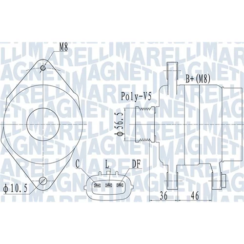 Alternátor MAGNETI MARELLI 063732127010