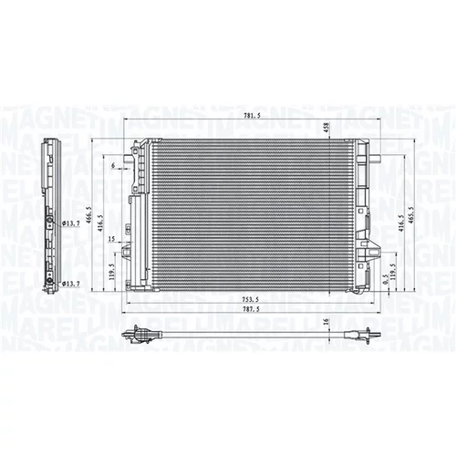 Kondenzátor klimatizácie 350203758000 (MAGNETI MARELLI)