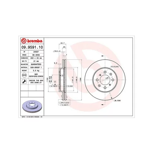 Brzdový kotúč MAGNETI MARELLI 360406028400