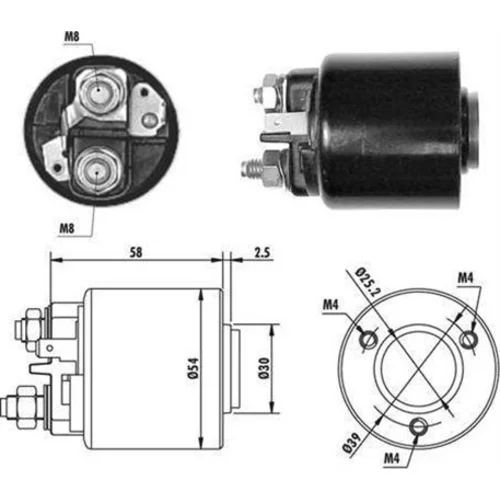 Elektromagnetický spínač pre štartér MAGNETI MARELLI 940113050060