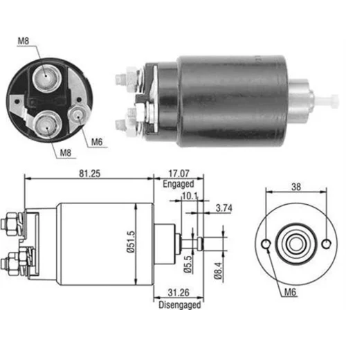 Elektromagnetický spínač pre štartér MAGNETI MARELLI 940113050404