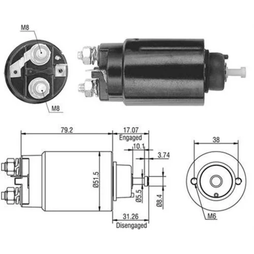 Elektromagnetický spínač pre štartér MAGNETI MARELLI 940113050479