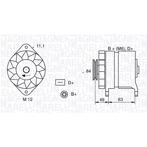 Alternátor MAGNETI MARELLI 063321044010