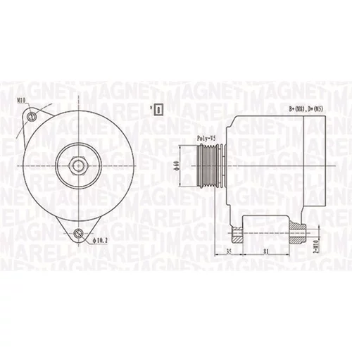 Alternátor MAGNETI MARELLI 063731139010