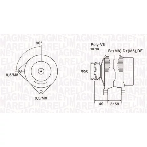 Alternátor MAGNETI MARELLI 063731147010