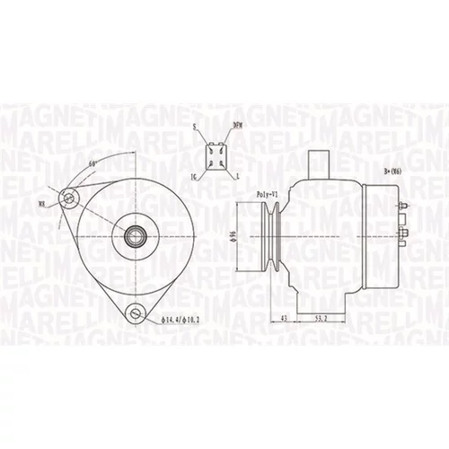 Alternátor MAGNETI MARELLI 063731783010